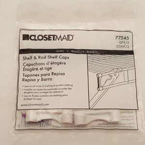CLOSETMAID Shelf & Rod Shelf End Caps | Package of 2 | 77545 | 01-10078-00 | NEW